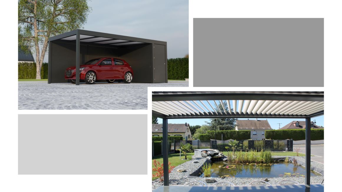 Découvrez nos gammes de pergolas simples ou biocimatiques et nos carports